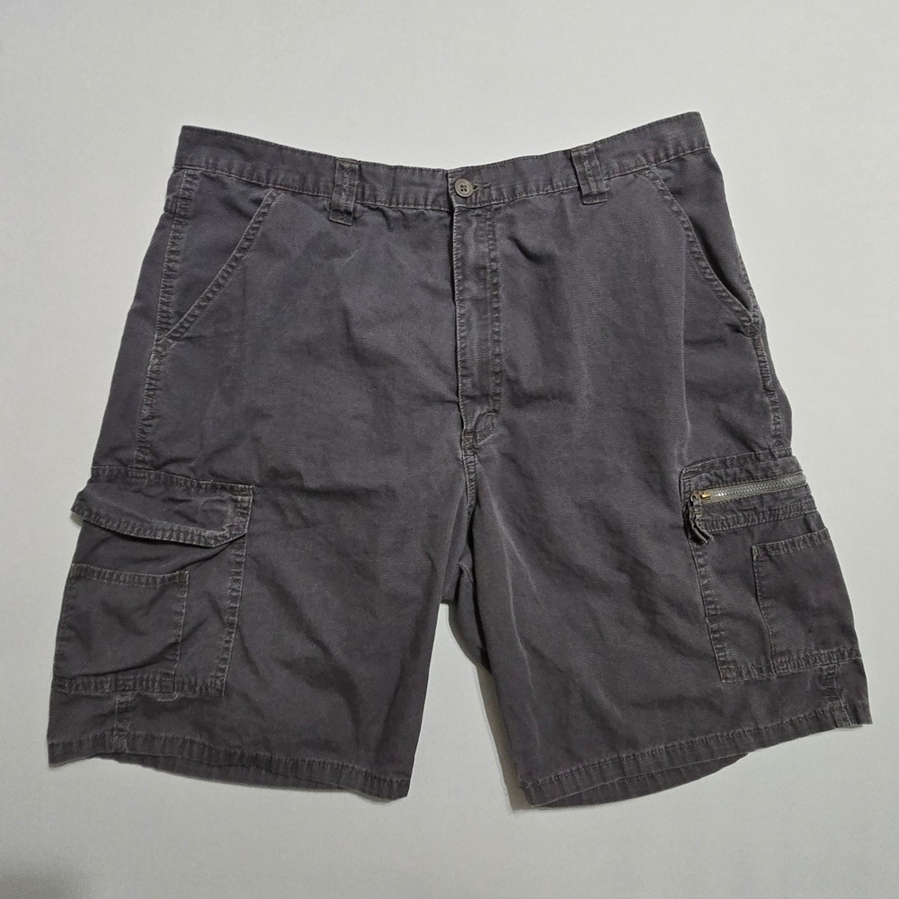 Wrangler Cargo Shorts 38 Charcoal Gray‎ Cotton Relaxed Fit Utility 60FWWAH
